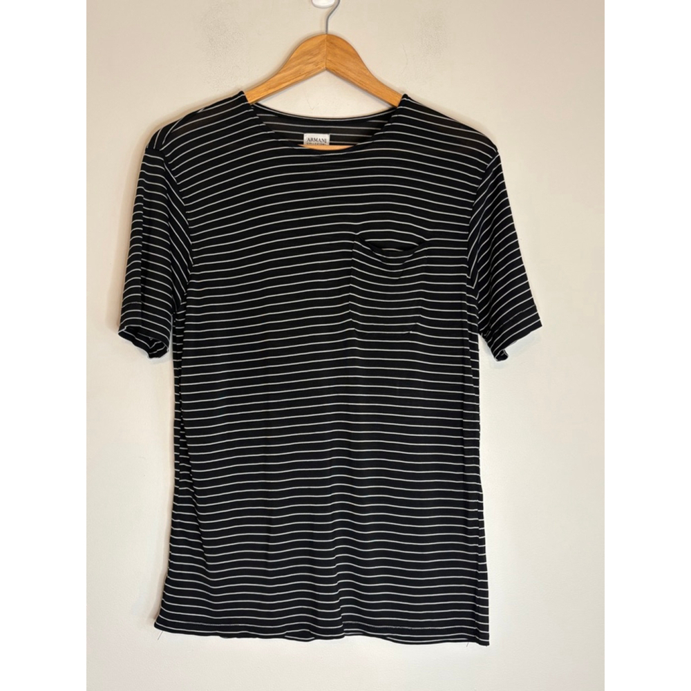 Armani Collezioni Men's Crew Neck Viscose Short Sleeve Shirt Medium